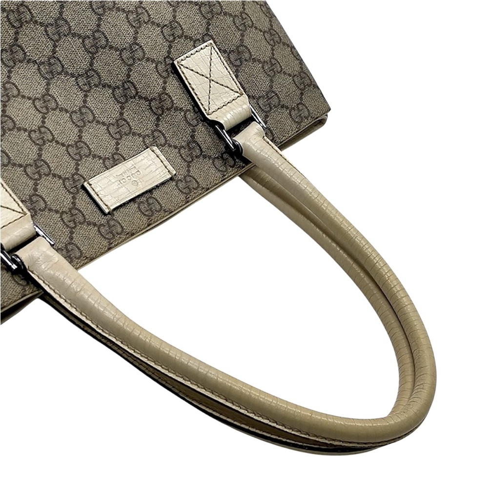 GUCCI GG Supreme Monogram Beige/Light Brown Tote Bag PVC - Picture 5 of 10